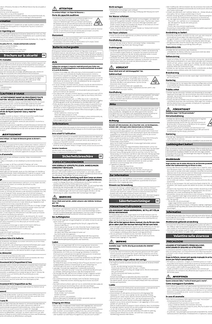 yamaha雅马哈YH-E500A Safety Brochure